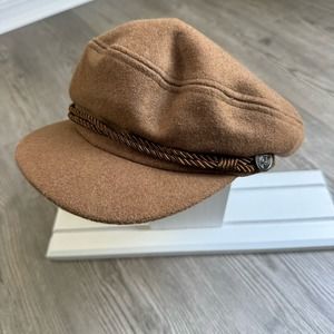 Gigi Pip Newsboy Cap Brown Wool One Size Adjustable Hat